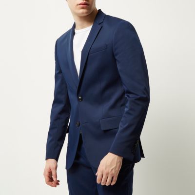 Blue skinny suit jacket